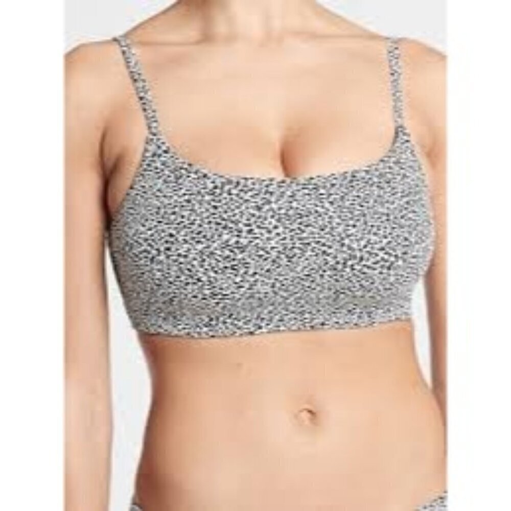 Athleta Exhale Sports Bra Micro Cheetah Print Womens Size Small